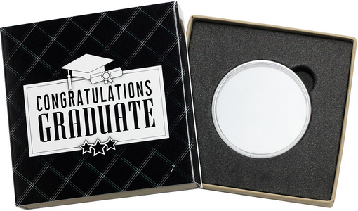 SilverTowne Natural Kraft Paper Gift Box with Black/White Graduate Box Sleeve